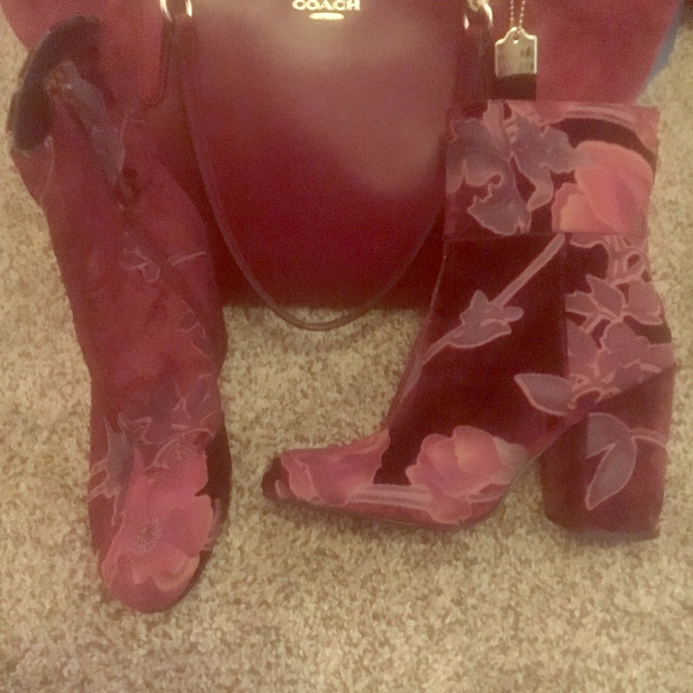 Maroon burgundy Steve Madden boot bootie